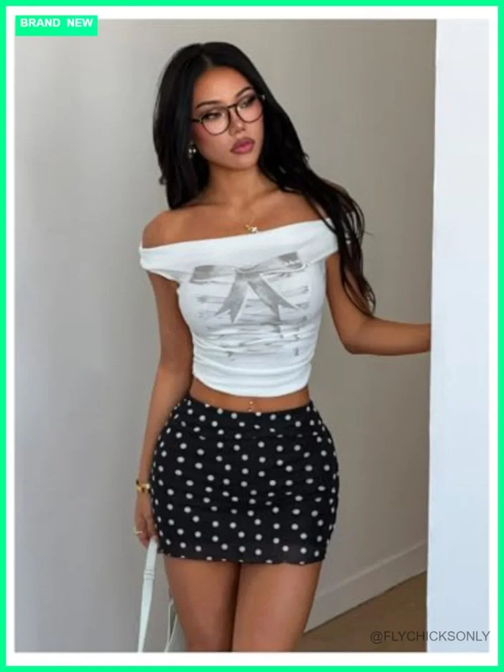 Y2K Polka Dot Mesh A-Line Mini Skirt with Built-in Shorts